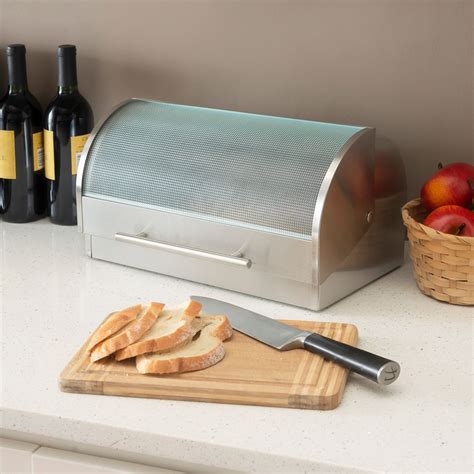 black metal bread box|stainless steel bread box walmart.